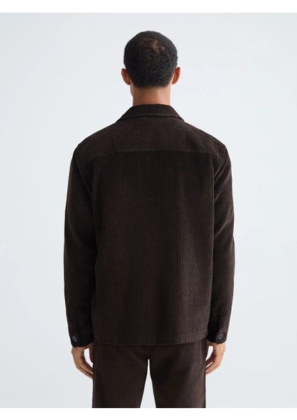 Lcw Vision Kahverengi Gömlek Yaka Erkek Gömlek Ceket fırsatları