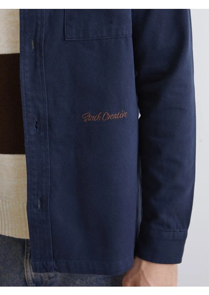 Xsıde Lacivert Rahat Kalıp Uzun Kollu Erkek Gömlek Ceket modelleri