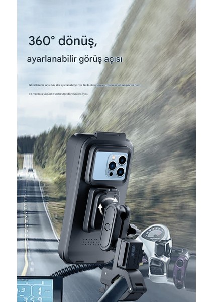 Su Geçirmez Gidon Bağlantılı USB Şarj Çıkışlı Telefon Tutacağı Kilitli Motosiklet ve Bisiklet Telefon Tutucu indirimleri
