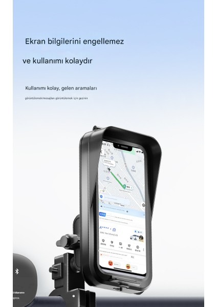 Su Geçirmez Gidon Bağlantılı USB Şarj Çıkışlı Telefon Tutacağı Kilitli Motosiklet ve Bisiklet Telefon Tutucu