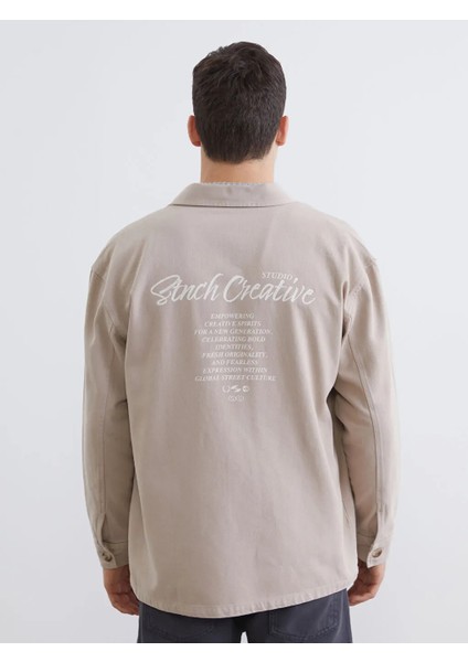 Xsıde Bej Rahat Kalıp Uzun Kollu Erkek Gömlek Ceket fırsatları