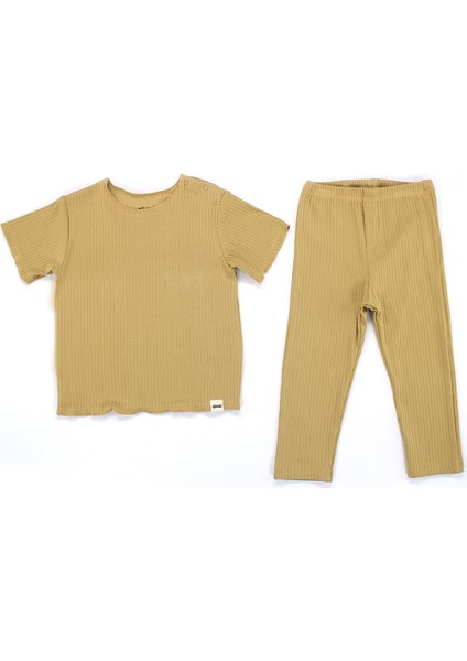 Moutarde Tişört Patiksiz Alt Takım