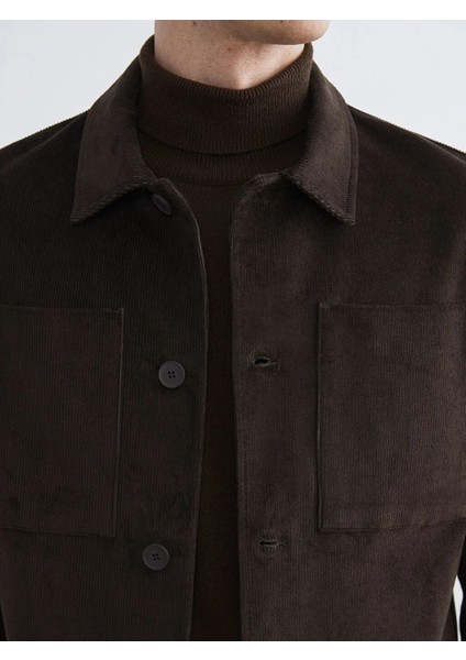 Lc Waıkıkı Kahverengi Regular Fit Uzun Kollu Kadife Erkek Gömlek Ceket modelleri