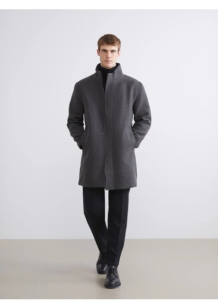 Southblue Antrasit Standart Kalıp Dik Yaka Erkek Kaşe Kaban fiyatları