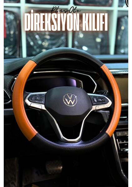 Universal Tüm Araçlara Uyumlu Delikli Deri Nubuk Parçalı Geçmeli Direksiyon Kılıfı