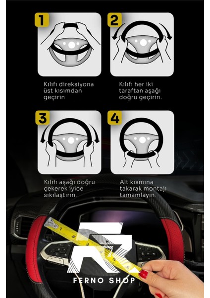 Universal Tüm Araçlara Uyumlu Delikli Deri Nubuk Parçalı Geçmeli Direksiyon Kılıfı fırsatları