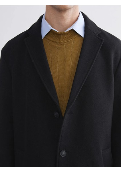 Southblue Siyah Standart Kalıp Erkek Kaşe Kaban modelleri