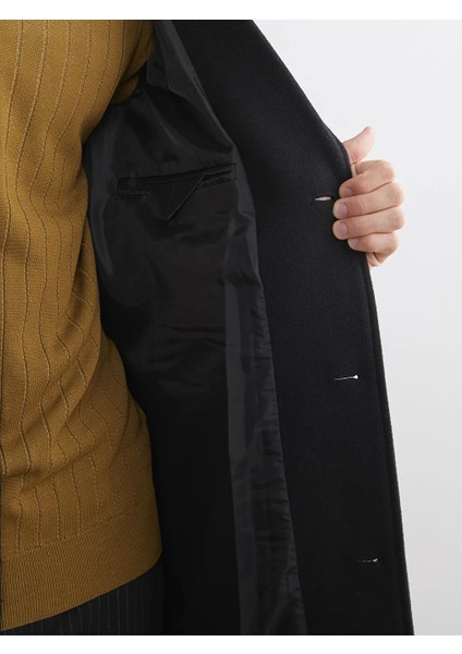 Southblue Siyah Standart Kalıp Erkek Kaşe Kaban fırsatları