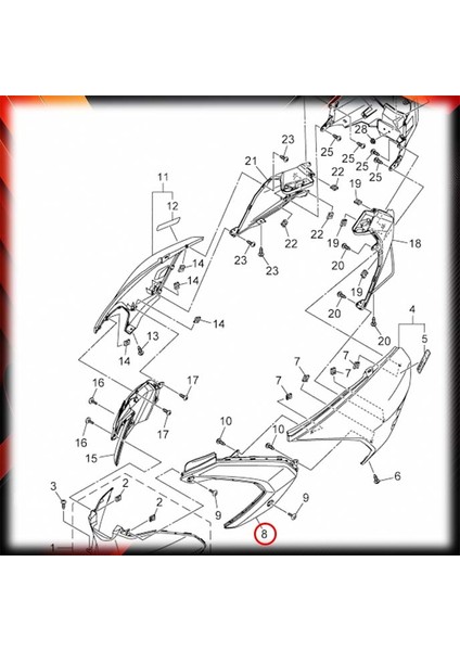Yamaha RAYZR125 Sol Ön Sele Altı V Grenajı A fiyatları
