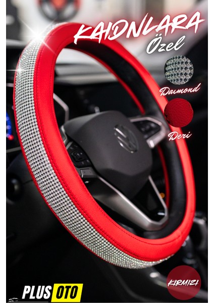 Kadınlara Özel Taşlı Direksiyon Kılıfı Geçirmeli Direksiyon Kılıfı Geçmeli Oto Aksesuar