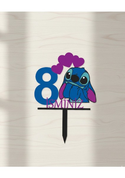 Stitch 8 Yaş Isimli Pasta Süsü fiyatları