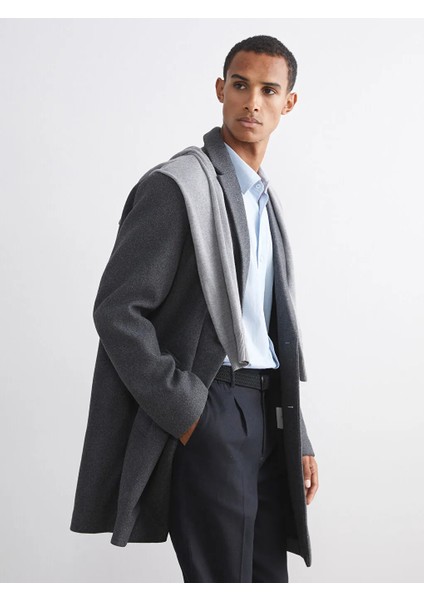 Lcw Vision Antrasit Standart Kalıp Erkek Kaşe Kaban