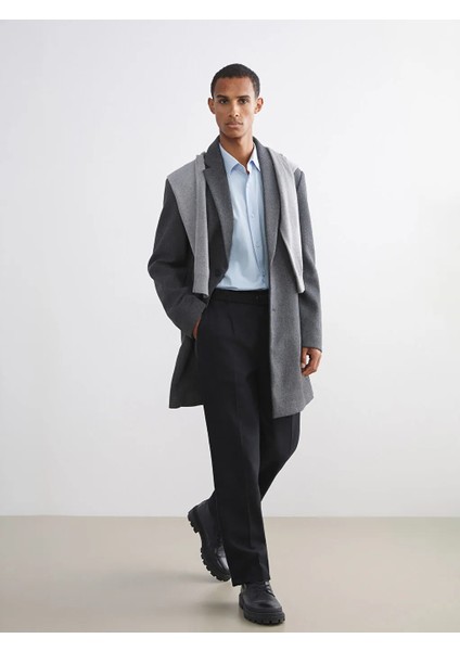 Lcw Vision Antrasit Standart Kalıp Erkek Kaşe Kaban fiyatları