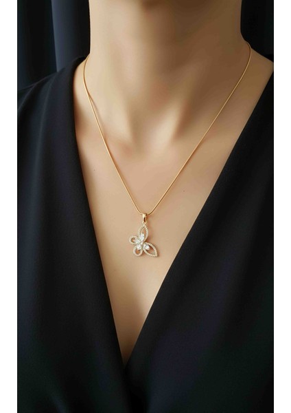 ​🦋 Kararma Yapmayan Çelik Kelebek Kolye | Suya Dayanıklı Minimalist ve Zarif Tasarım | Yılbaşı Hediye