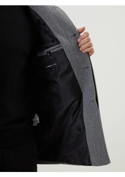 Lcwaıkıkı Classic Gri Standart Kalıp Dik Yaka Erkek Kaşe Kaban fırsatları