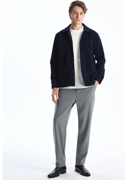 Lcw Vision Lacivert Standart Kalıp Gömlek Yaka Erkek Kaşe Mont fiyatları