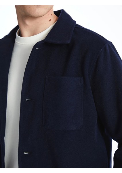 Lcw Vision Lacivert Standart Kalıp Gömlek Yaka Erkek Kaşe Mont modelleri