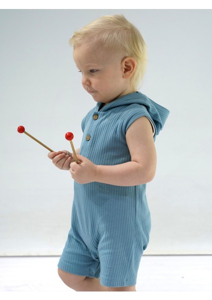 Harper Düğmeli Kapşonlu Kolsuz Barbatöz