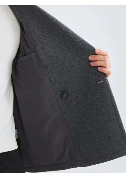 Lcw Vision Antrasit Kruvaze Yaka Erkek Kaşe Kaban fırsatları