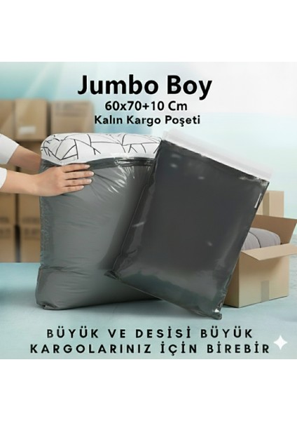 Cepsiz Gri Kargo Poşeti 60X70+10 cm 25'li Büyük Boy Kargo Paketleme Torbası modelleri