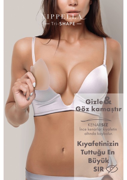 Tri-Shape Üçgen Silikon Göğüs Ucu Kapatıcı – Tekrar Kullanılabilir Suya Dayanıklı Göğüs Ped fırsatları