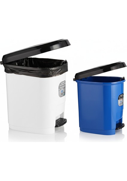 20 Lt ve 9 Lt Plastik Pedallı Çöp Kovası 2'li Set