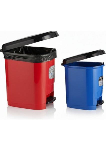20 Lt ve 9 Lt Plastik Pedallı Çöp Kovası 2'li Set fırsatları