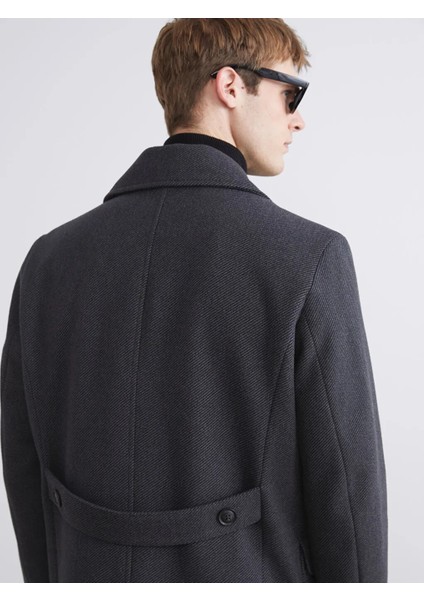 Southblue Antrasit Standart Kalıp Ceket Yaka Erkek Kaşe Kaban fırsatları