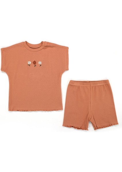 Daisy Nakışlı Tişört Şort Takım