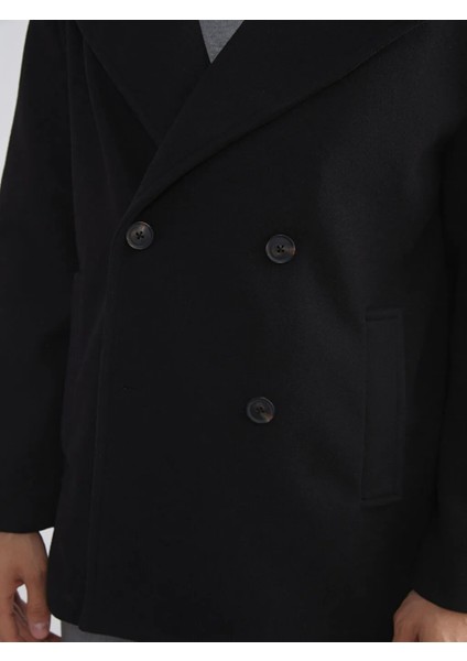 Lcw Vision Siyah Standart Kalıp Erkek Kaşe Kaban modelleri