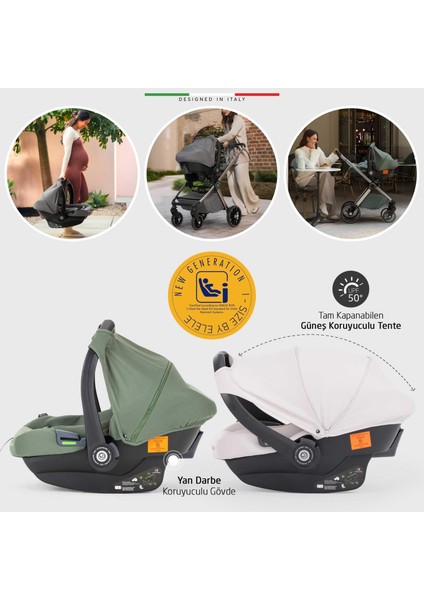 Milazzo Premium Travel Sistem Bebek Arabası Yeşil