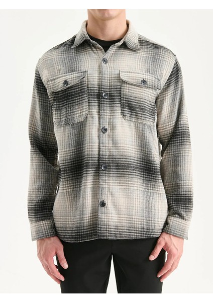 Lcw Vision Gri Regular Fit Ekose Erkek Oduncu Gömlek Ceket modelleri