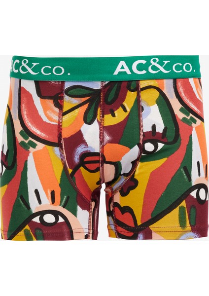 AC&Co / Altınyıldız Classics Erkek Siyah-Yeşil Desenli Pamuklu Esnek 3'lü Boxer Paketi fırsatları