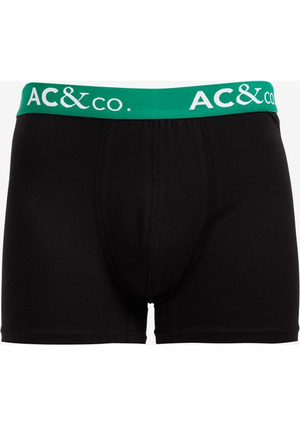 AC&Co / Altınyıldız Classics Erkek Siyah-Yeşil Desenli Pamuklu Esnek 3'lü Boxer Paketi indirimleri