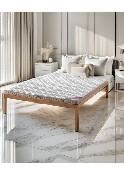 Tek Kişilik Ortopedik Yatak Pedi 8 cm Yüksek Pamuk Kumaşlı Sünger Dolgulu Rahat Tasarım