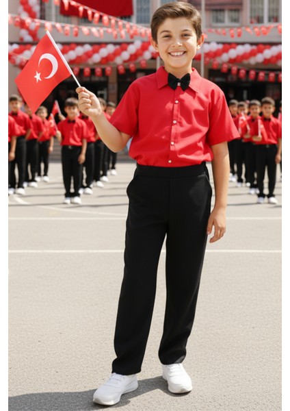 Erkek Çocuk Santino Papyonlu Alt Üst Takım 23 Nisan 29 Ekim 10 Kasım 19 Mayıs Gösteri Kıyafeti