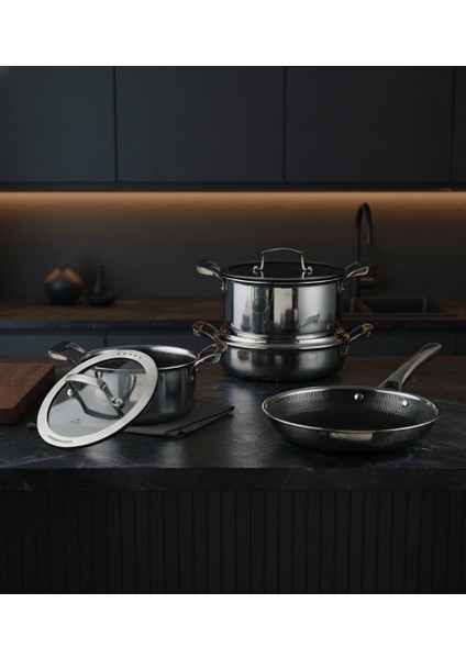 Breda 3ply 7 Parça Çelik Tencere Seti