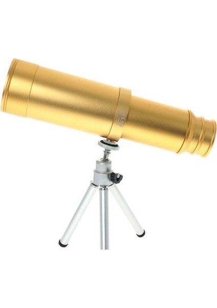 50X50 Panda Metal Gövde Tek Gözle Büyük Mercek Korsan Dürbün Gold