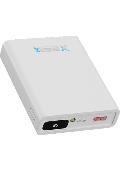 Enerx Powerbank 10000 mAh 2.1 Amper LED Göstergeli ENR-P1025DC Beyaz