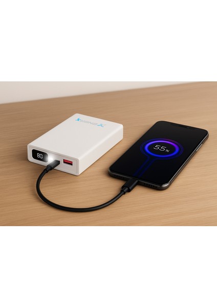 Enerx Powerbank 10000 mAh 2.1 Amper LED Göstergeli ENR-P1025DC Beyaz modelleri