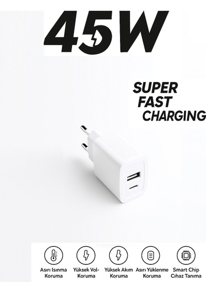 Samsung Galaxy S21 Ultra 5g Uyumlu 45W Ultra Hızlı Çoklu Şarj Cihazı Adaptör Qualcomm 3.0 + Pd indirimleri