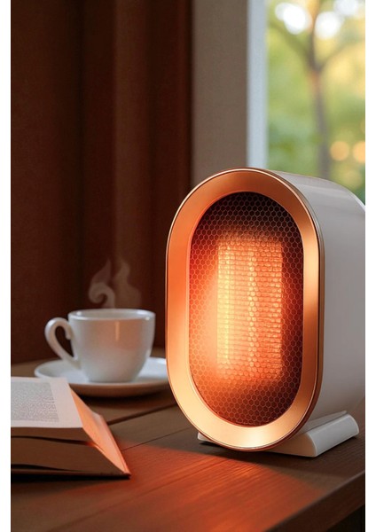 1200W Mini Elektrikli Isıtıcı Fan 2 Kademeli Masaüstü Üflemeli Fanlı Isıtıcı Güvenli Emniyet Sistemi