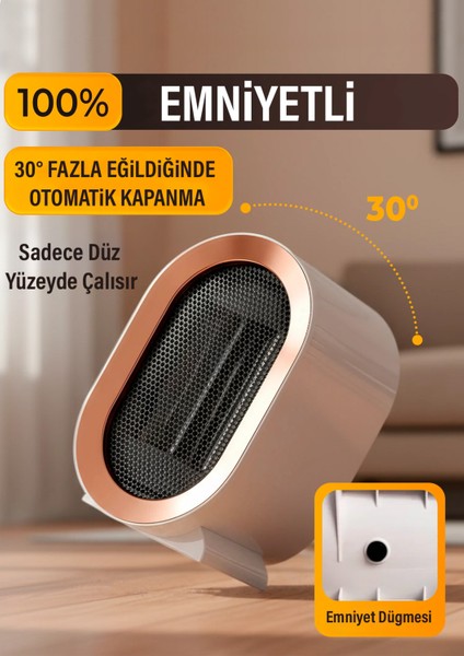 1200W Mini Elektrikli Isıtıcı Fan 2 Kademeli Masaüstü Üflemeli Fanlı Isıtıcı Güvenli Emniyet Sistemi fiyatları