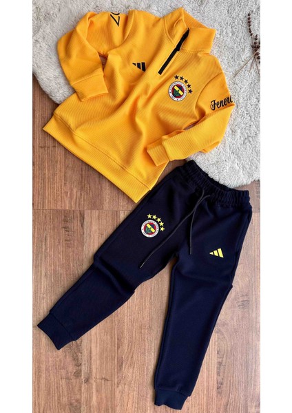 Fenerbahçe - Yarım Fermuarlı Çocuk Alt Üst Takım