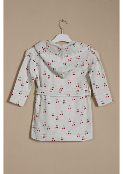 Müslin Bornoz Kiraz Desenli % 100 Pamuk, Dört Kat Müslin, Organik modelleri