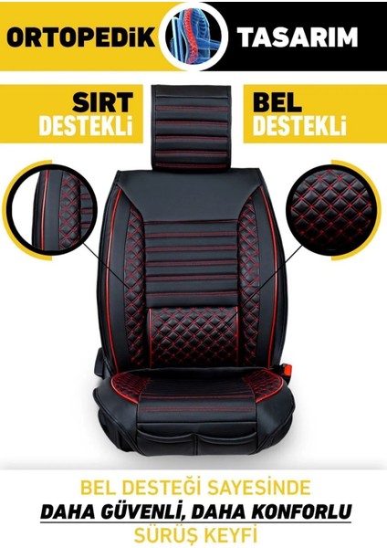 Transporter Uyumlu Premium Serisi Deri Ortopedik Oto Koltuk Kılıfı 5li Tam Takım Set fırsatları