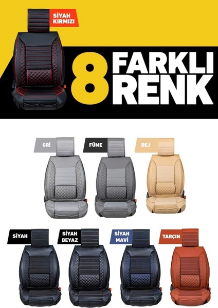 Transporter Uyumlu Premium Serisi Deri Ortopedik Oto Koltuk Kılıfı 5li Tam Takım Set
