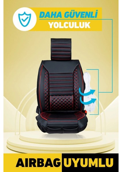 Transporter Uyumlu Premium Serisi Deri Ortopedik Oto Koltuk Kılıfı 5li Tam Takım Set