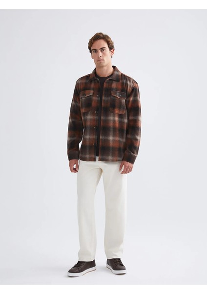 Lcw Vision Kahverengi Regular Fit Uzun Kollu Ekose Erkek Gömlek Ceket fiyatları