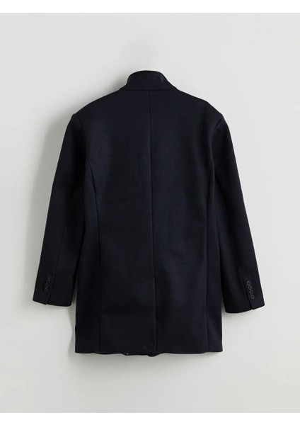 Lcwaıkıkı Classic Lacivert Büyük Beden Standart Kalıp Dik Yaka Erkek Kaşe Kaban modelleri